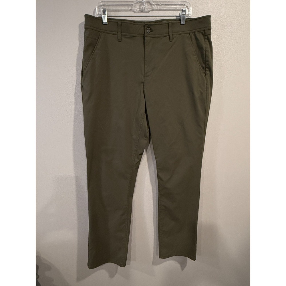 Weatherproof Vintage Pants Men's 36x32 Olive Green Straight Leg Relaxed Stretch